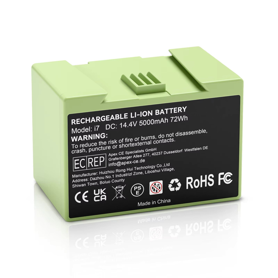 Bonadget Wiederaufladbarer Akku für iRobot Roomba i7 i3 i4 i6 i8 J7 E5 E6 i7+ ABL-D1 Serie, 14,4V 5000mAh, Grün - Bild 5