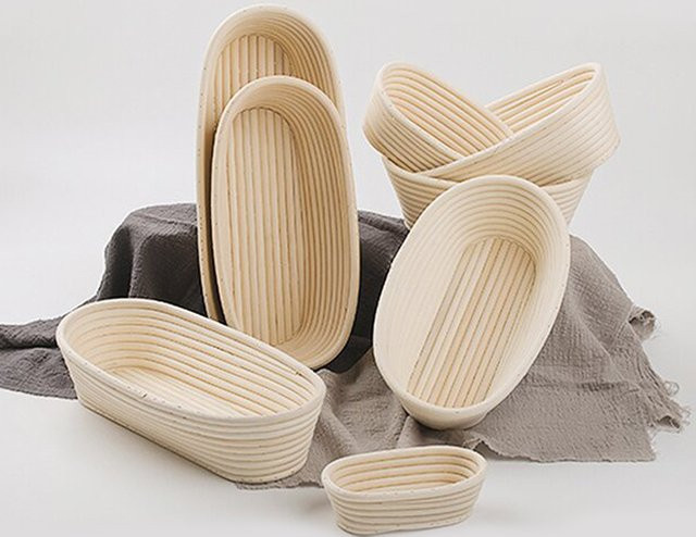 Meibum Banneton Gärkorb Oval aus natürlichem Rattan mit Liner in Beige und Braun - Bild 1