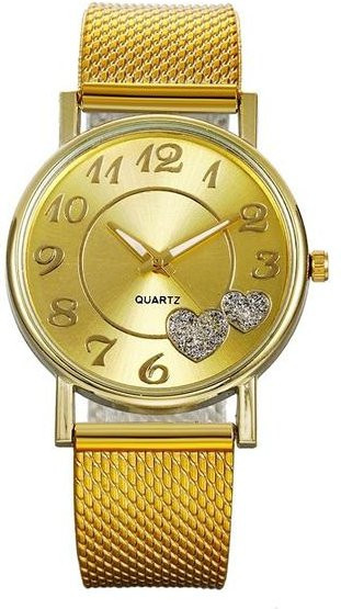 Armbanduhr Quarz, Edelstahl, Gold, Damen, Arabische Ziffern - Bild 1