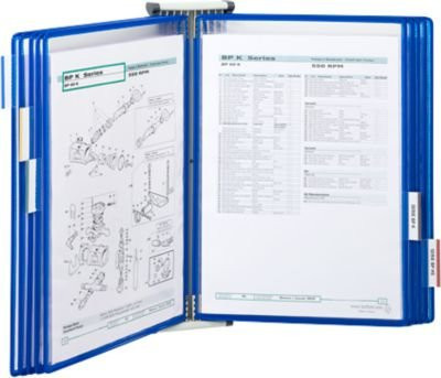 Tarifold Sichttafelsystem Wandhalterung aus Metall mit 10 blauen PVC Sichttafeln für DIN A4 - Bild 1
