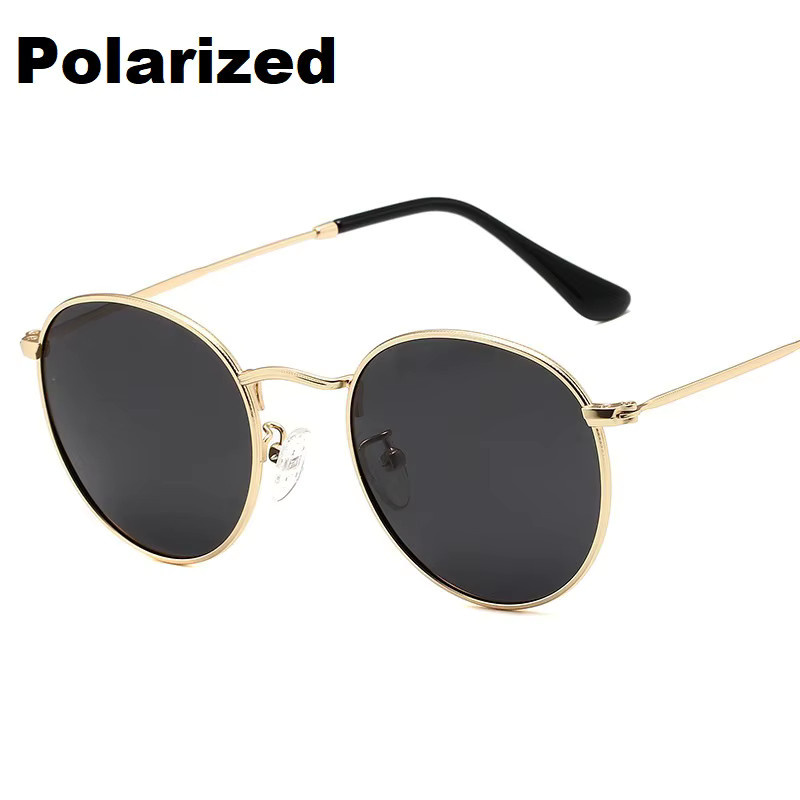 ShangeWFJia Sonnenbrille, rund, Vollrand, Metall, schwarz, Unisex - Bild 3