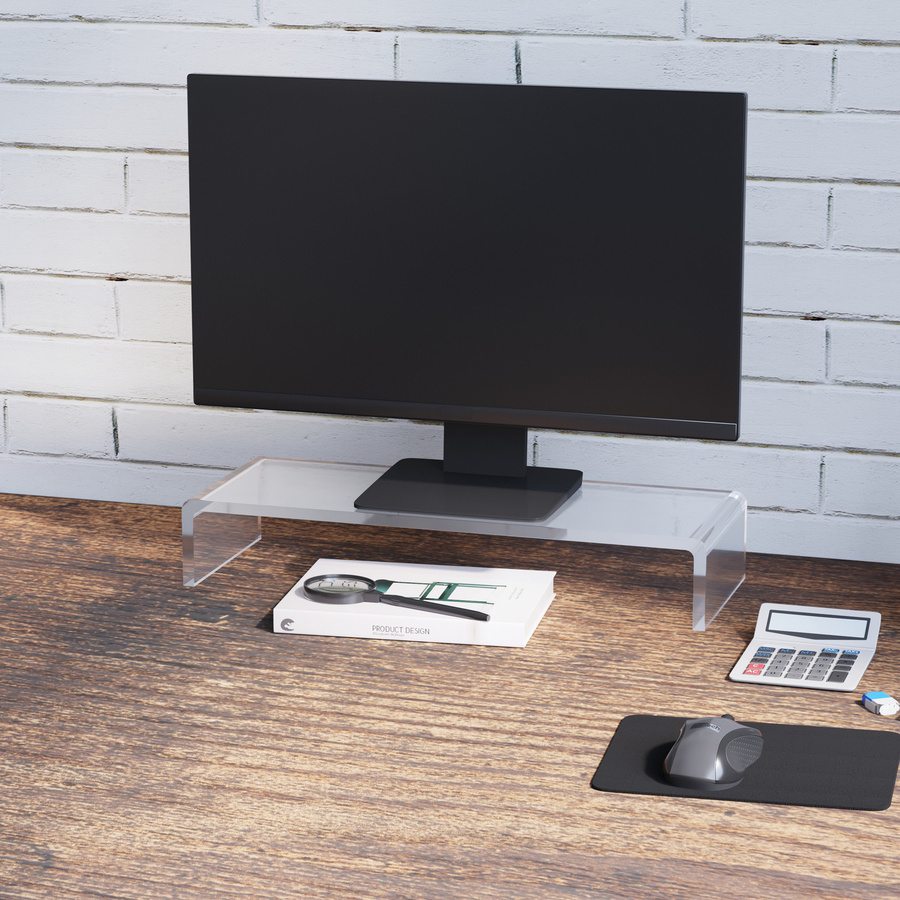 HOMCOM Ergonomischer Monitorständer aus Acryl für Laptop und PC, transparent, B/T/H: 53 x 19 x 9 cm - Bild 3