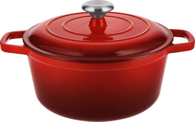 SILVERCREST Premium Gusseisentopf mit Emaille in Rot, Durchmesser: 25 cm - Bild 1