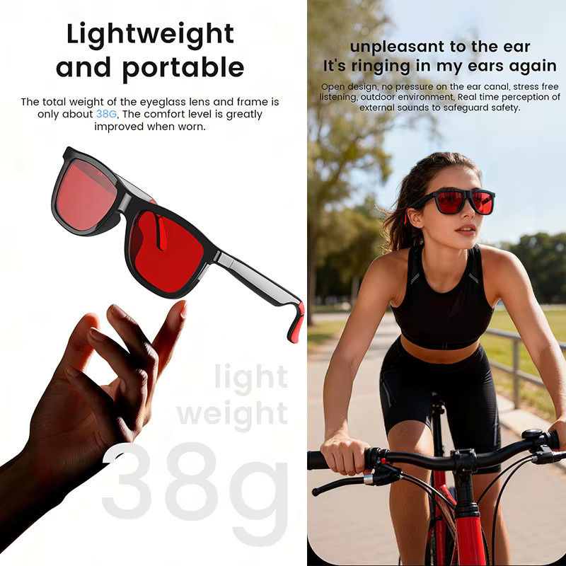 Smarte Audio-Brille yaocx in Schwarz mit elektrochromen Gläsern für Sprachanrufe und Musik sowie magnetischer Ladefunktion - Bild 3