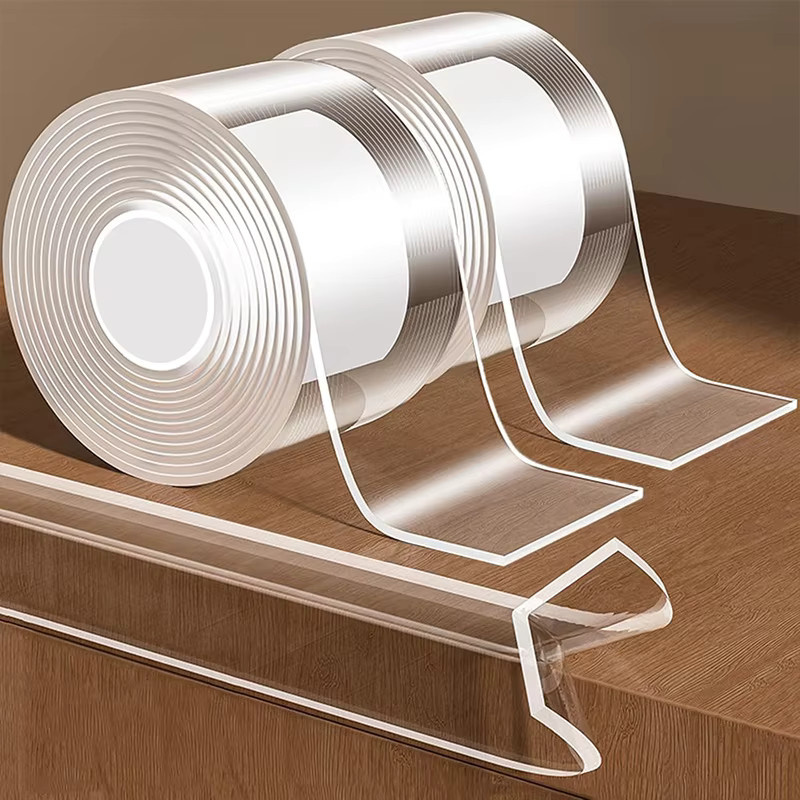 Einseitiges Nano-Klebeband mit Silikon-Antikollisionsstreifen, transparent und verstärkt - Bild 5