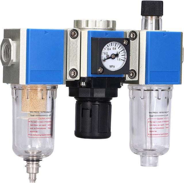 Druckluftfilter Regler Öler Kombi 3 in 1 Wasser Ölabscheider GC200 08 in Blau von Painter - Bild 1