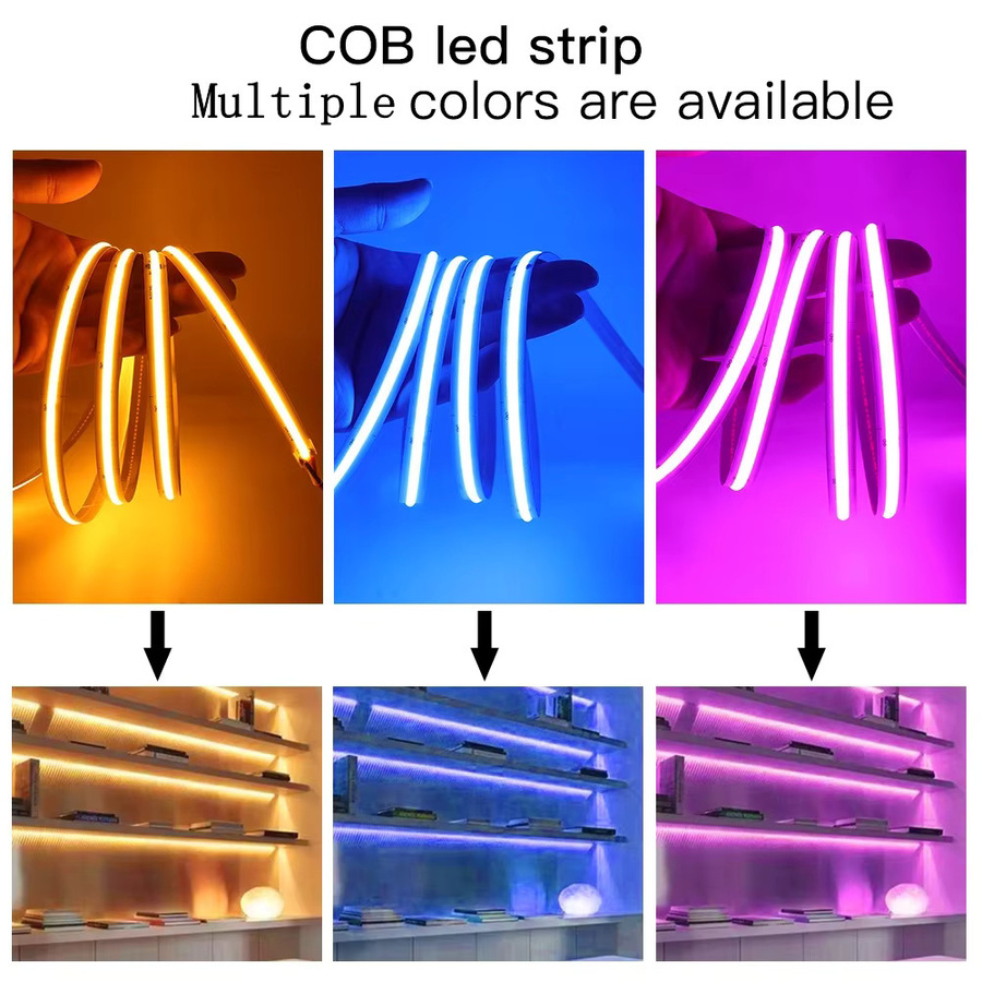 GAHADA COB LED-Streifen RGB 5V mit 320 LEDs/m, flexibles selbstklebendes LED-Band in Rot, Grün und Blau - Bild 4