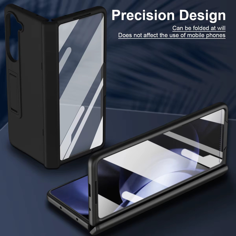 Displayschutzfolie mit integriertem Ständer und Scharnierschutz für Samsung Galaxy Fold7, Fold6, Fold5, Fold4 und Fold3 in Schwarz und Grün - Bild 2