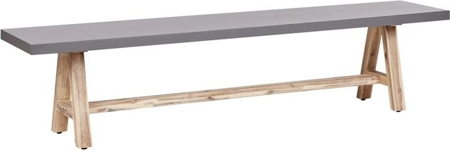 Beliani Gartenbank TONNARE aus Akazienholz in Grau und hellem Holzfarbton im Industrial Design, B/T/H: 200 x 40 x 45 cm - Bild 1