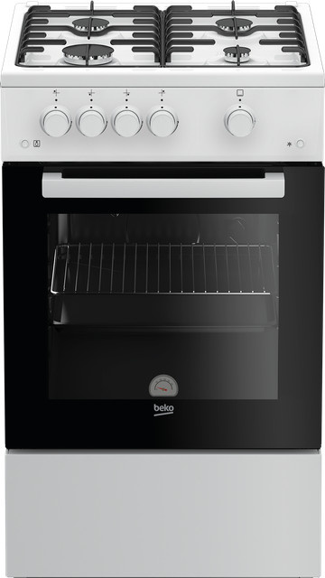 Beko Gasherd FSG52010FW in Weiß mit Grillfunktion und Glasfront - Bild 1