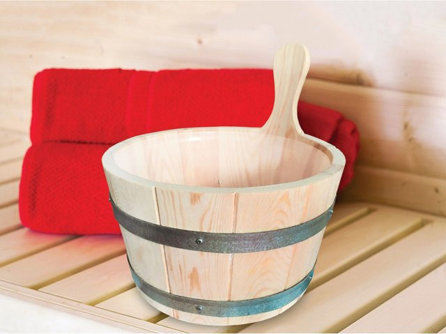 Karibu Sauna Aufgusskübel mit Kunststoffeinsatz, beige, 4 l - Bild 1