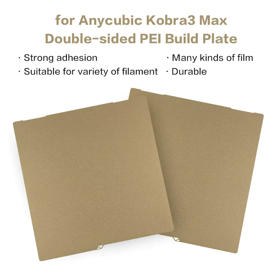 Anycubic Kobra 3 Max Combo Federstahlblech mit PEI-Textur für 3D-Drucker, Farbe: Gold, B/T: 430 x 430 mm - Bild 1
