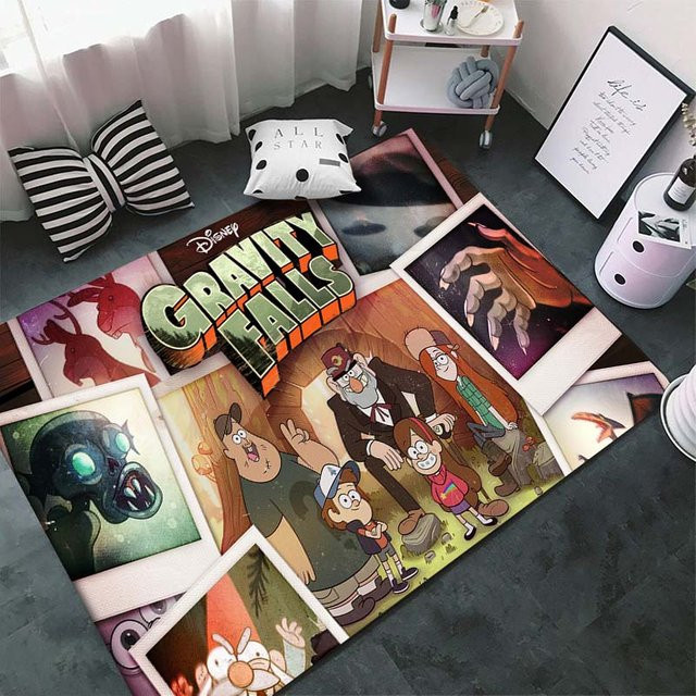 Karpetti Zimmerteppich Gravity Falls Cartoon Muster, rutschfeste Bodenmatte für Kinderzimmer, Wohnzimmer oder Schlafzimmer, Mehrfarbig, B/T: 60 x 40 cm - Bild 1