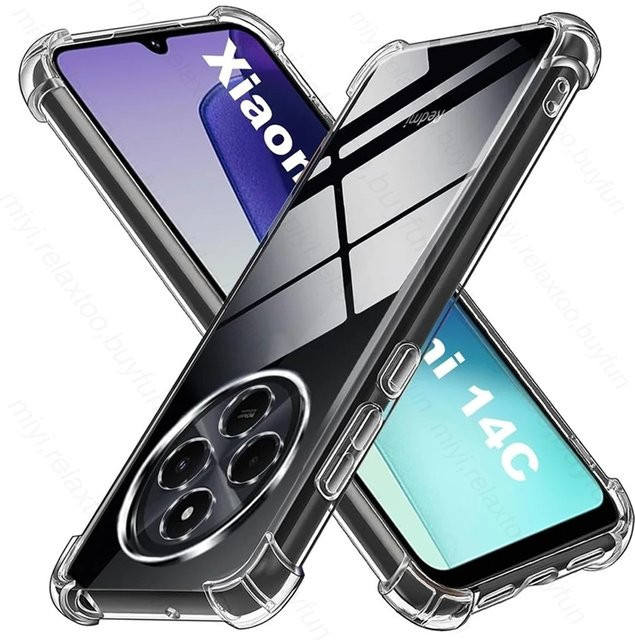 Stoßfeste Silikon-Schutzhülle für Xiaomi Redmi 14C und Poco C75 4G in Transparent - Bild 1