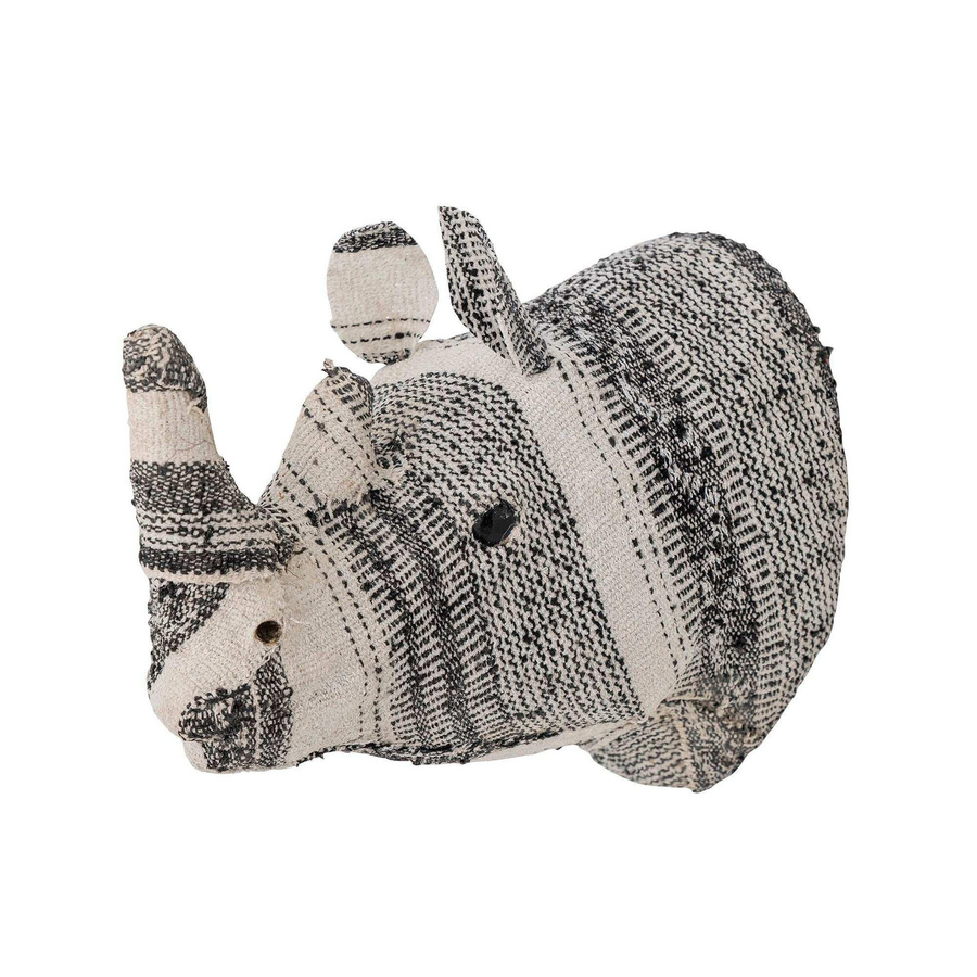 Bloomingville Mini Berte Nashorn Wanddeko aus Pappmaché in Schwarz, Höhe: 23,0 cm, Breite: 16,5 cm - Bild 1