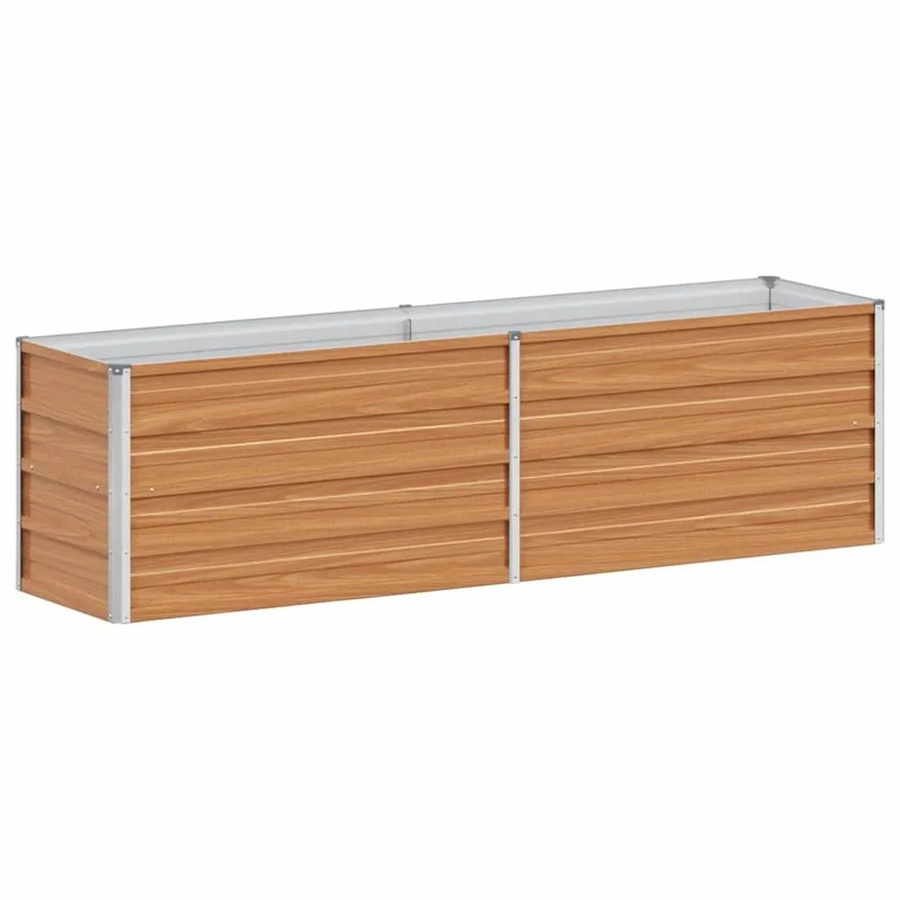 vidaXL Hochbeet aus verzinktem Stahl in Hellbraun, B: 160 cm, T: 40 cm, H: 45 cm - Bild 2