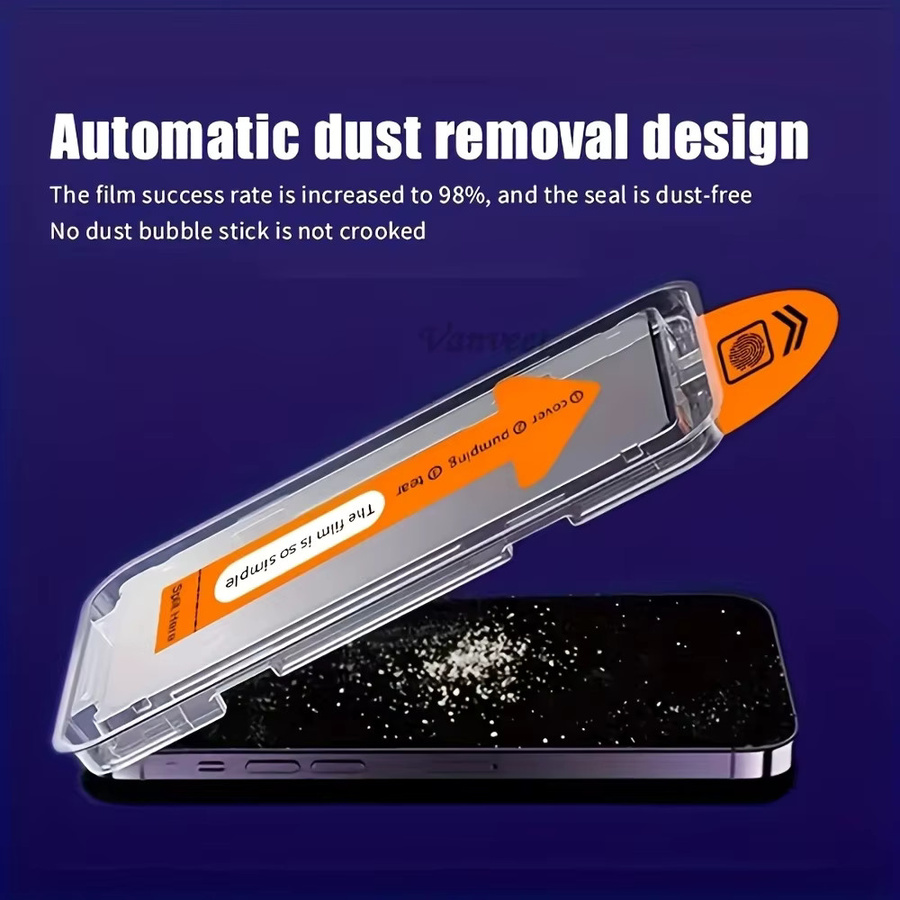 3er-Set Oleophobe HD- und Blickschutzfolie für Apple iPhone 17 Pro Max, 16, 15, 14, 13 in Transparent mit automatischer Ausrichtung und staubfreier Anbringung - Bild 5