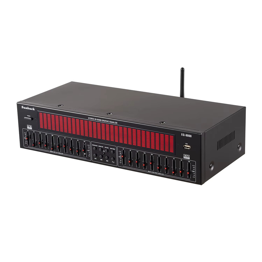 ERISU AUDIO EQ-8000 20-Band-Grafik-Equalizer mit Bluetooth 5.4 und Musikspektrumanalyse in Schwarz und Grün - Bild 2