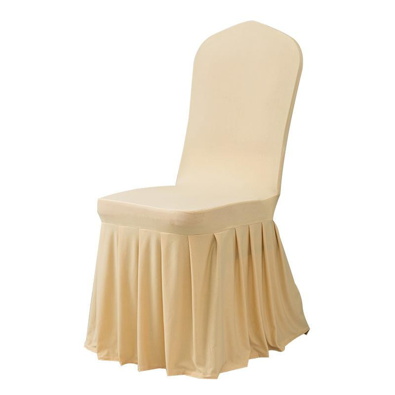Yiran Furniture Hochzeitsstuhlbezug aus elastischem Spandex mit Rockfalten in Weiß - Bild 4