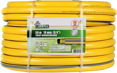 Mr. GARDENER Tricotgewebeschlauch Classic Plus, 3/4 Zoll, Gelb, Länge: 50 m - Bild 1