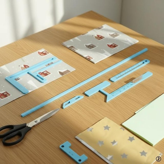 6-teiliges eelhoe Scrapbooking-Werkzeugset für Anfänger aus Kunststoff in Pink und Blau mit DIY-Buchbinderschablonen für Tagebücher, Planer und Erinnerungsbücher - Bild 1
