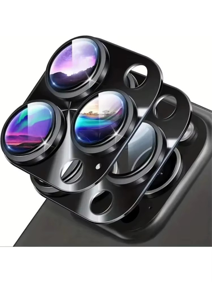 3D Vollmetall-Kameralinsenschutz aus gehärtetem Glas für Apple iPhone 16 15 14 Pro Max Plus in Purple - Bild 6