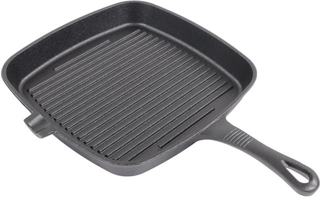 CosyHome Grillpfanne aus Gusseisen mit ergonomischem Griff und Ausgießer, Schwarz - Bild 1
