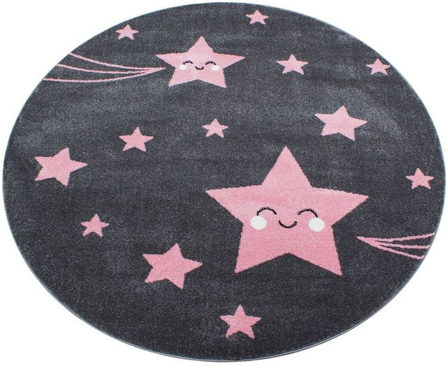 Ayyildiz Kinderteppich Kids Rund Pink Grau Durchmesser: 120 cm - Bild 1