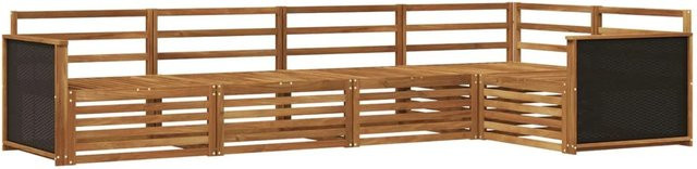 vidaXL Outdoor-Sofagarnitur aus Akazienholz in Braun, 5-teiliges L-Shape Set, B/T/H: 323 x 164,5 x 73 cm - Bild 1