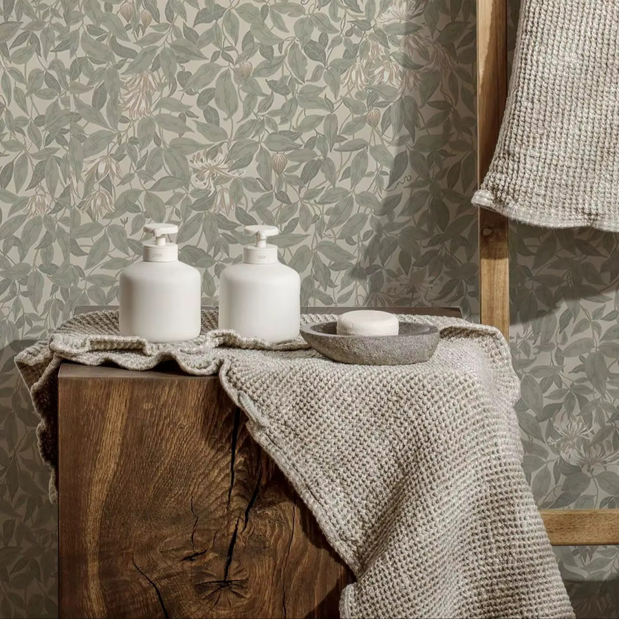 Selbstklebende Vintage-Tapete mit Blättermotiv von Pixel&Wall in Gartengrün - Bild 2