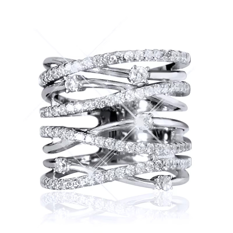 Huitan Ring, Zirkonia, silberfarben, Damen - Bild 4