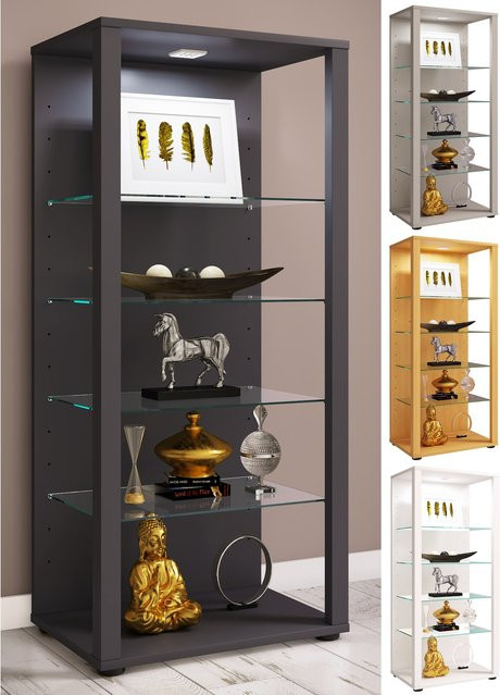 VCM Glasvitrine Glasol III aus ESG-Sicherheitsglas, transparent, H x B x T: 115 x 52 x 35 cm - Bild 1