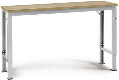 Manuflex AU7025.9006 Arbeits-Grundtisch UNIVERSAL Spezial mit Multiplexplatte, Alusilber, B/T/H: 125 x 60 x 72,2-102,2 cm - Bild 1