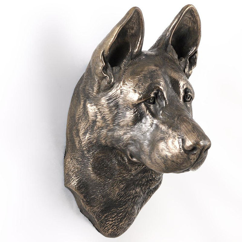 Art-Dog Wanddeko Schäferhund und Deutscher Schäferhund Büste zum Aufhängen in Braun aus Kunstharz und Metall - Bild 3