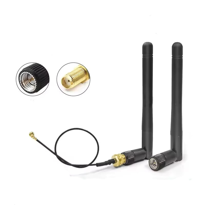 WLAN Antenne 2,4 GHz 3 dBi mit RP-SMA-Stecker und 17 cm PCI U.FL IPX auf RP-SMA Pigtail-Kabel in Schwarz - Bild 1