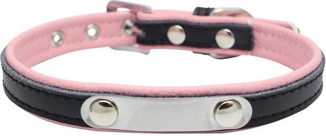 Haustierhalsband Edelstahl, Eisen Schriftzug, Leder, 25*1.5 cm - Bild 1
