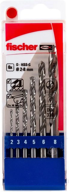 Fischer HSS G Metallbohrer Set in Silber, 6-teilig - Bild 1