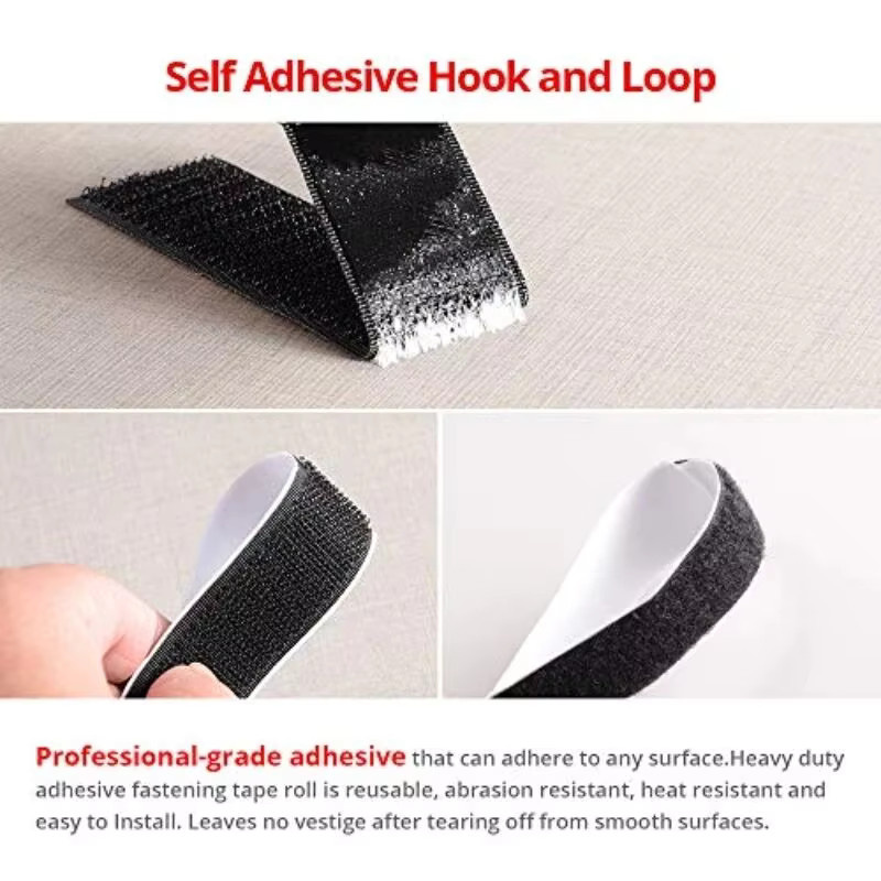Selbstklebendes Klettband aus Nylon in Schwarz, Breite: 3 cm - Bild 3