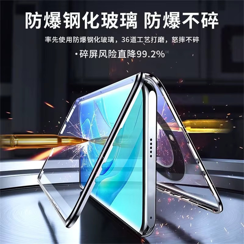 Xiaomi POCO F8 Ultra F8 Pro 5G Schutzhülle mit 360-Grad-Vollhülle, magnetischer Adsorption und Temperglas-Schutz, Farbe: Silber/Transparent - Bild 5