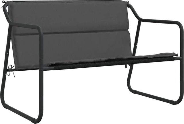 furnicato 2-Sitzer Gartenbank aus Stahl mit Kissen in Anthrazit, B/T/H: 110 x 70 x 74 cm - Bild 1