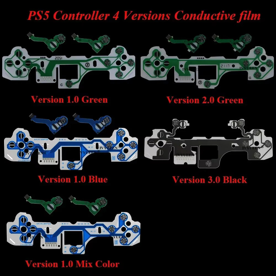 IVYUEEN Tastatur-Flexkabel für PlayStation 5 Dualsense 5 Controller, leitfähige Folie und Bandplatine für BDM 010 020 030, Schwarz - Bild 2