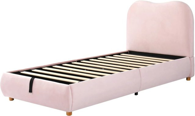 okwish Polsterbett für das Kinderzimmer in Rosa mit hydraulischem Stauraum, B/T/H: 90 x 200 x 101 cm - Bild 1