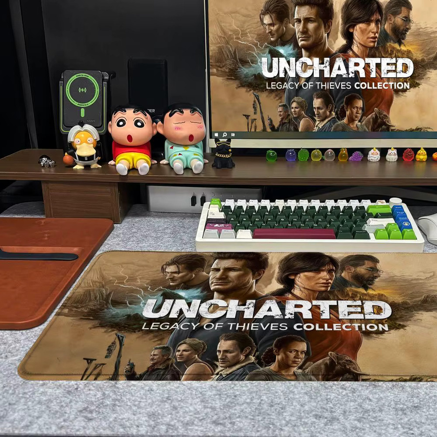 U-Uncharted 4 The Lost Legacy XXL Mauspad in Schwarz und Multicolour, rutschfeste Gamer-Schreibtischunterlage mit HD-Design, B/T: 90 x 40 cm - Bild 2