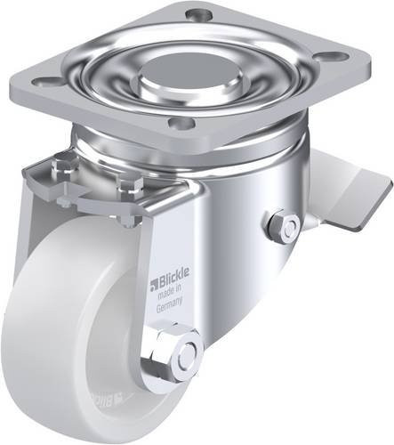 Blickle Lenkrolle LH-SPO 75G-ST mit Feststeller, Rad-Durchmesser: 75 mm, Tragfähigkeit: 300 kg, Farbe: Silber/Weiß - Bild 1