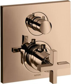 Hansgrohe Axor Citterio Fertigmontageset UP-THM mit Absperrventil und Kreuzgriff in poliert Gold - Bild 1