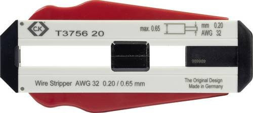 C.K Drahtabisolierer T3756 20 aus gehärtetem Stahl in Rot, geeignet für PVC- und PTFE-Drähte bis max. 0,20 mm - Bild 1