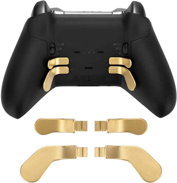 4 Stück Ersatz-Controller-Paddles aus Edelstahl für Xbox One Elite Controller Serie 2 Modell 1797 in Schwarz und Gold von Arealer - Bild 1