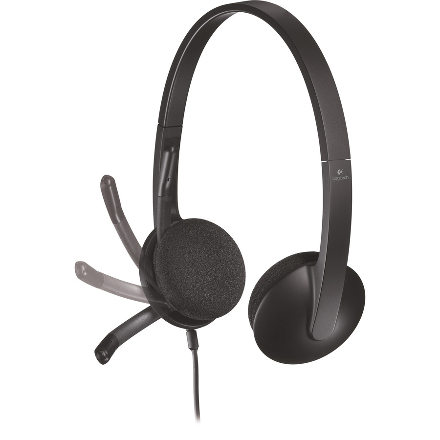 Logitech H340 USB On-Ear Stereo Headset mit Mikrofon-Rauschunterdrückung in Schwarz, B: 173 mm, T: 65 mm, H: 210 mm - Bild 4