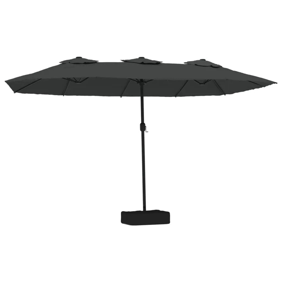 vidaXL Doppel-Garten Sonnenschirm mit LED-Leuchten in Anthrazit B: 449 cm, T: 265 cm, H: 245 cm - Bild 2
