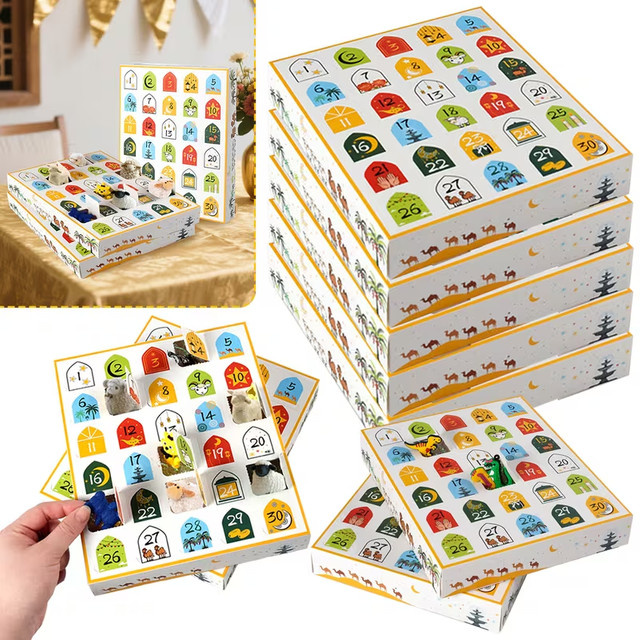 ZQNYCY DIY Adventskalender Ramadan Mubarak Geschenkbox aus Papier für 30 Tage zum Selberbauen - Bild 1